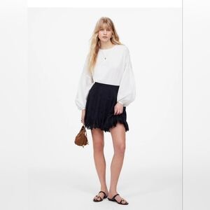 Madewell Eyelet Mini Skirt Black Size 4 New with TAGS